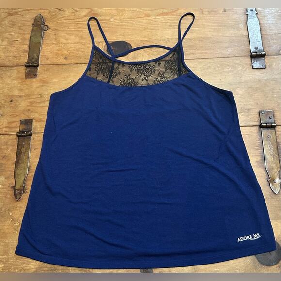 Woman’s Adore Me Blue with Lace Cami X-Large - Picture 1 of 6
